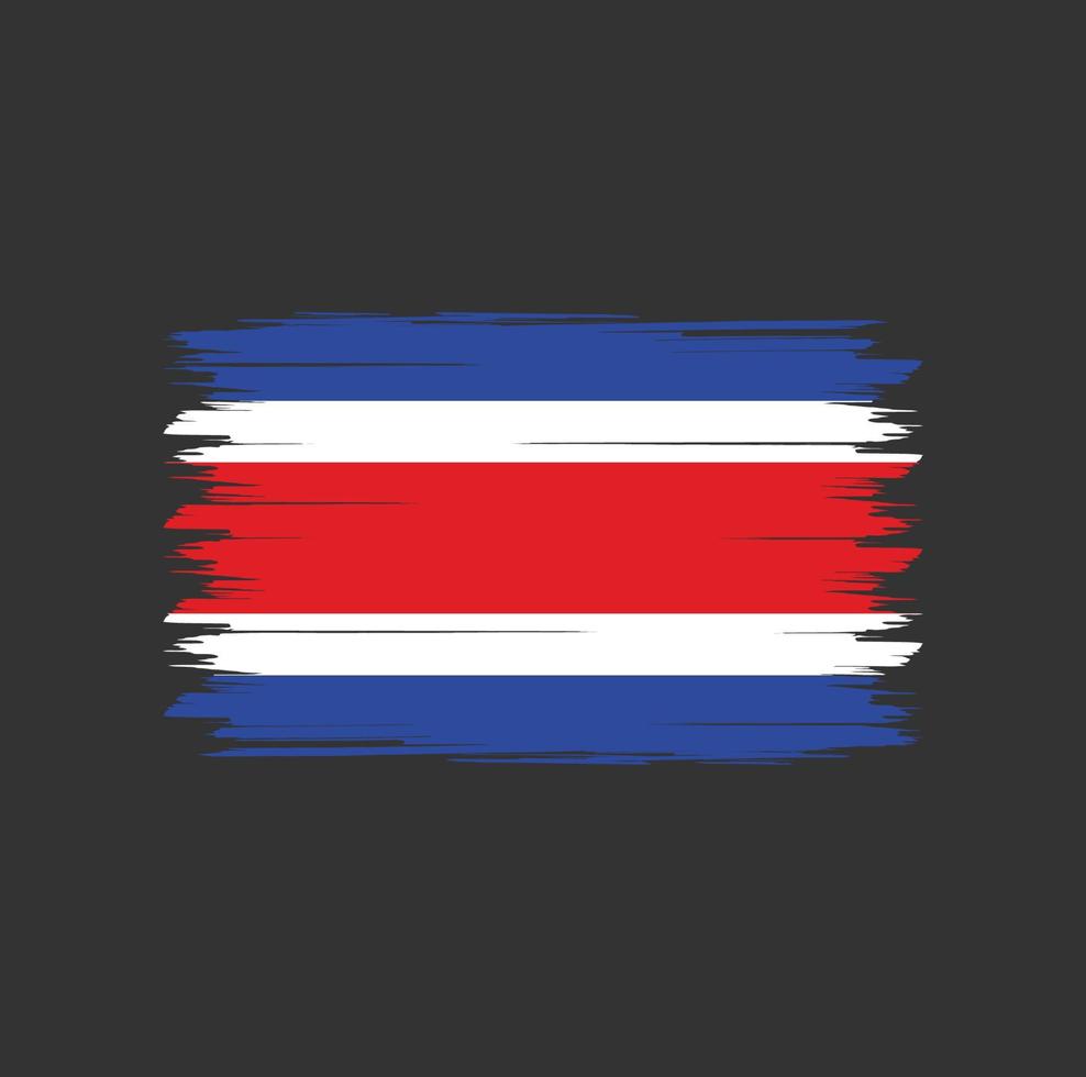Costa Rica flag vector with watercolor brush style
