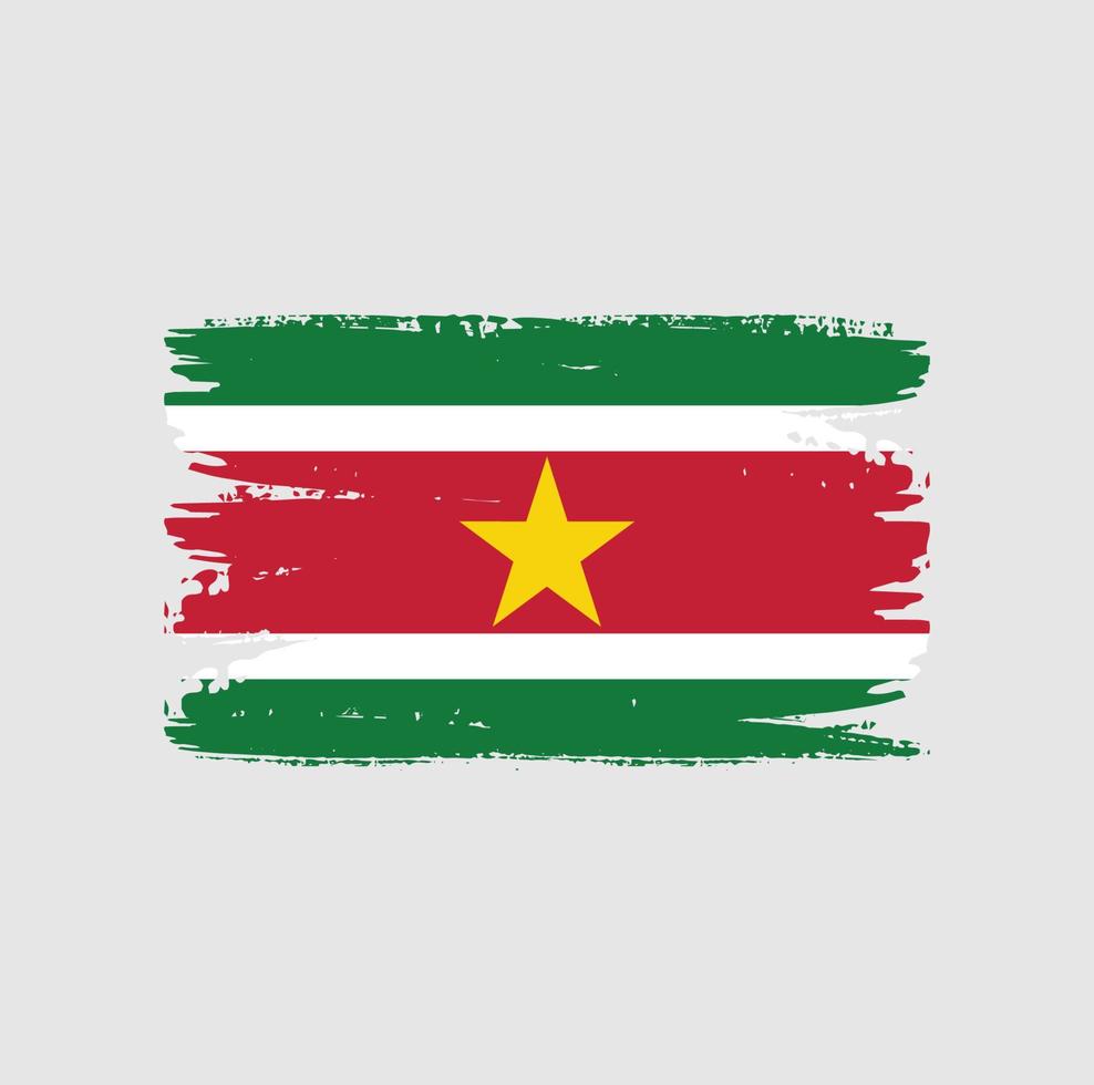 Flag of Suriname with brush style vector