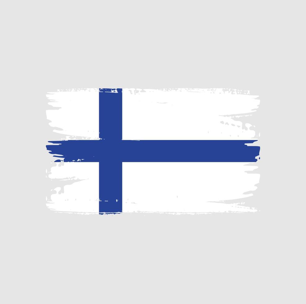 Flag of Finland with brush style vector