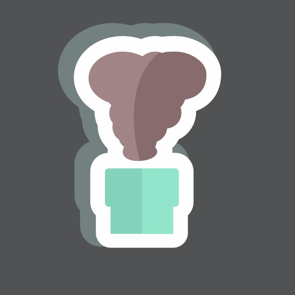 Toxic Fumes Release Sticker in trendy isolated on black background vector
