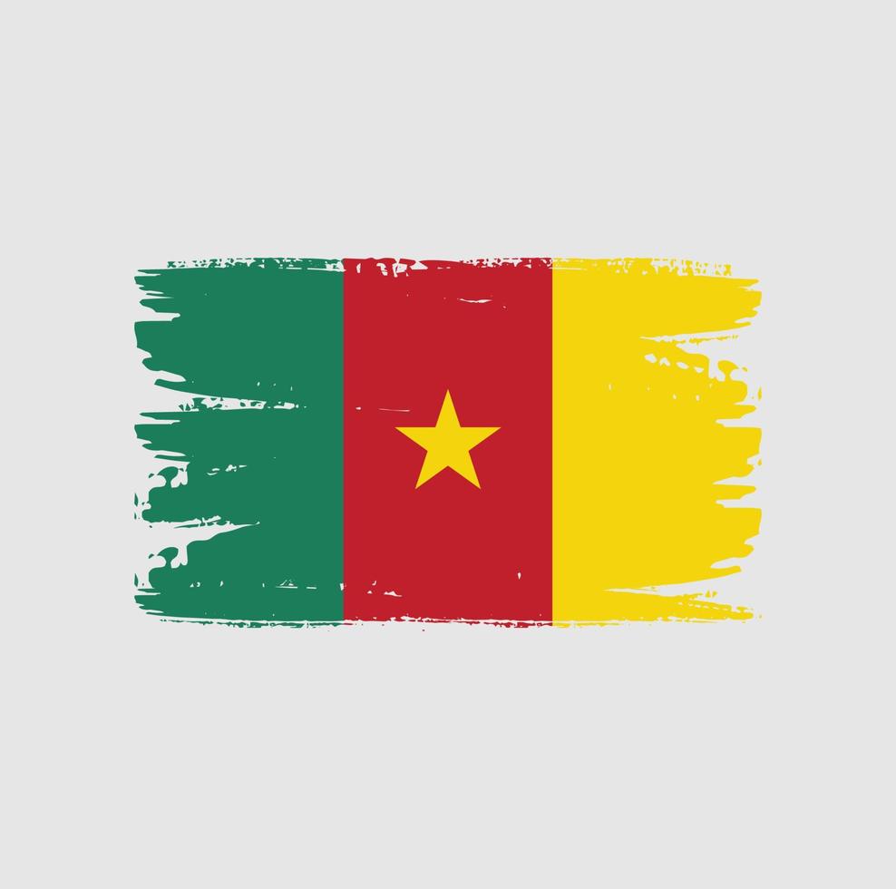 Flag of Cameroon with brush style vector