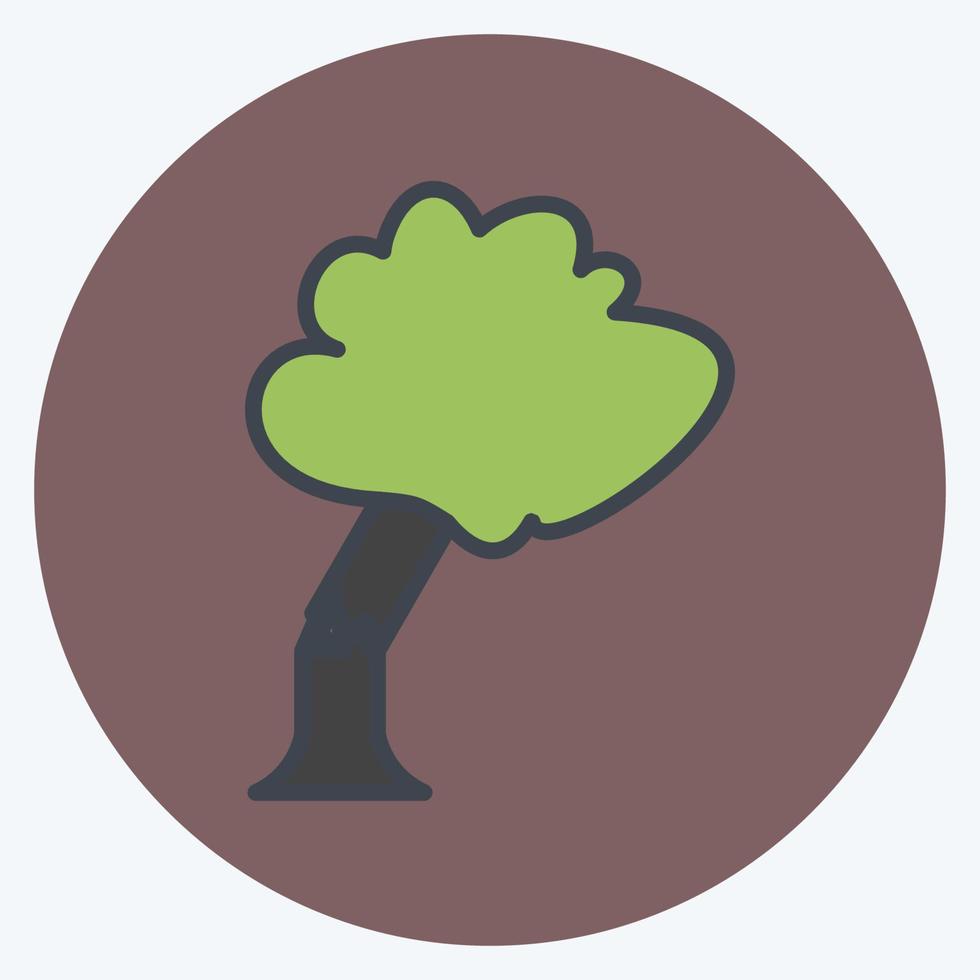 Tree Falling Icon in trendy color mate style isolated on soft blue background vector