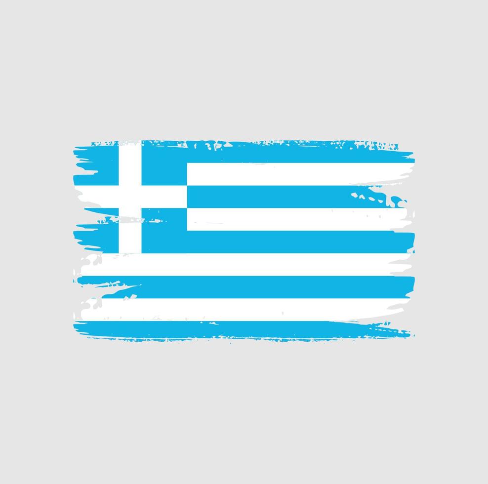 bandera de grecia con estilo de pincel vector