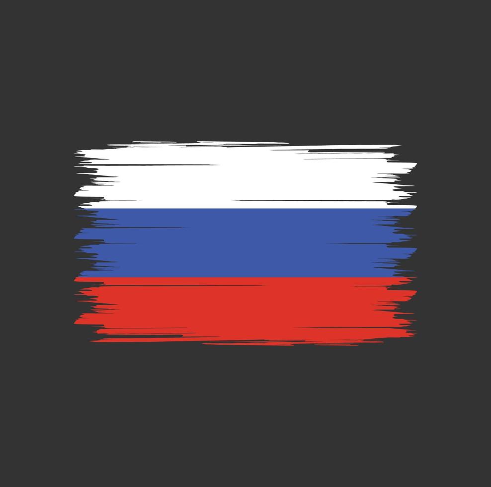 Russia flag vector with watercolor brush style