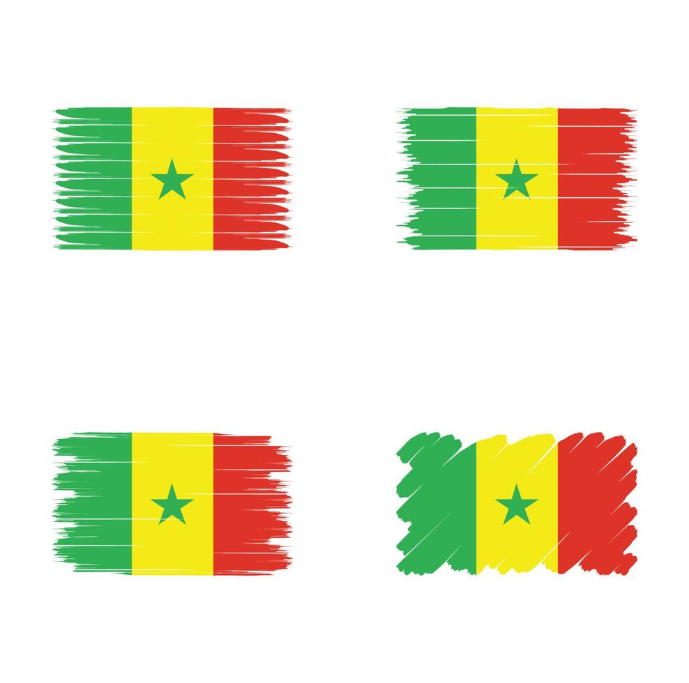Collection flag of Senegal vector