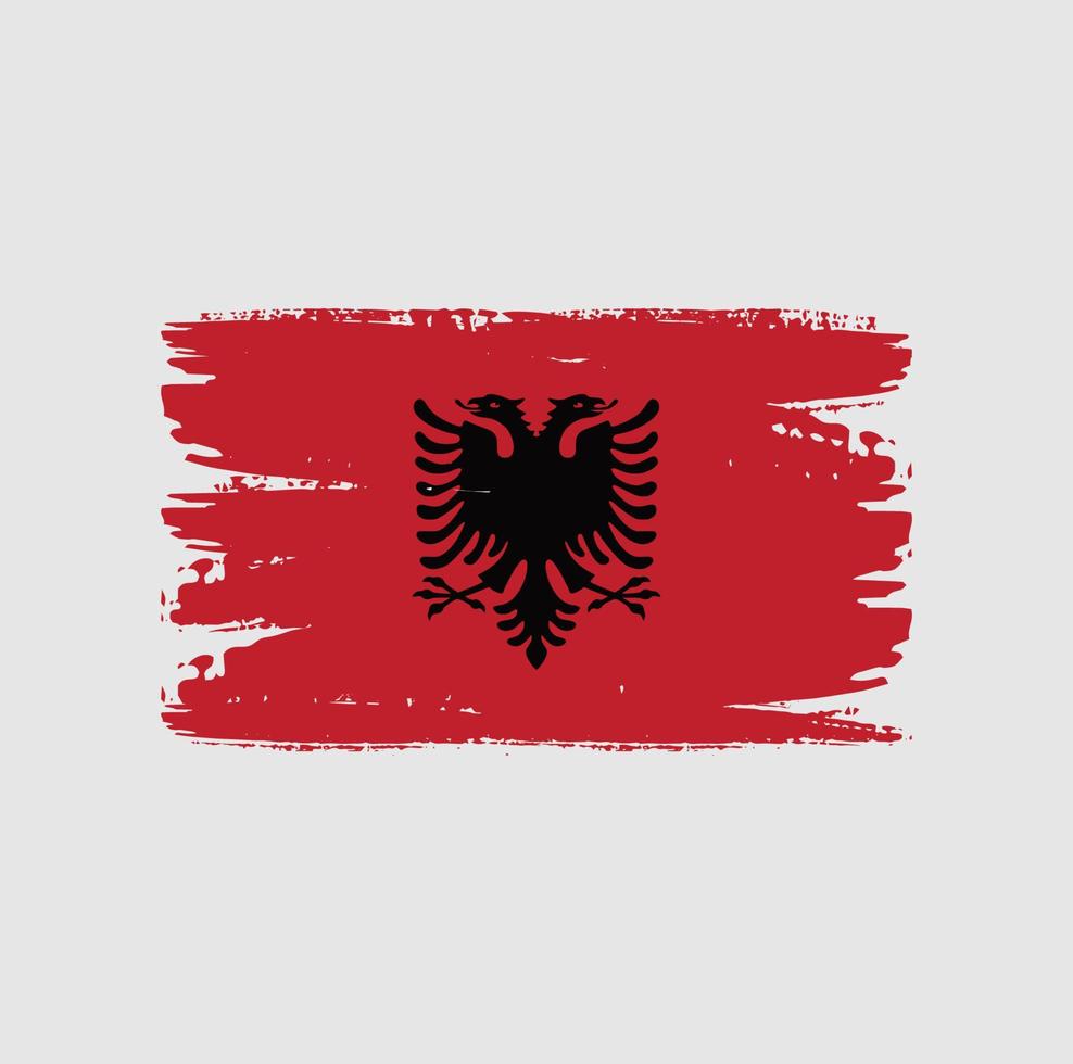 Flag of Albania with brush style vector