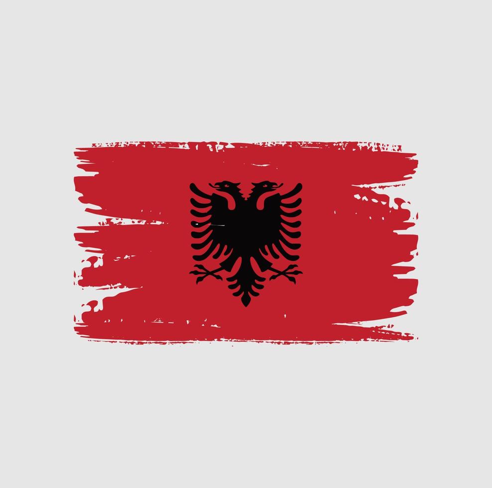 bandera de albania con estilo pincel vector