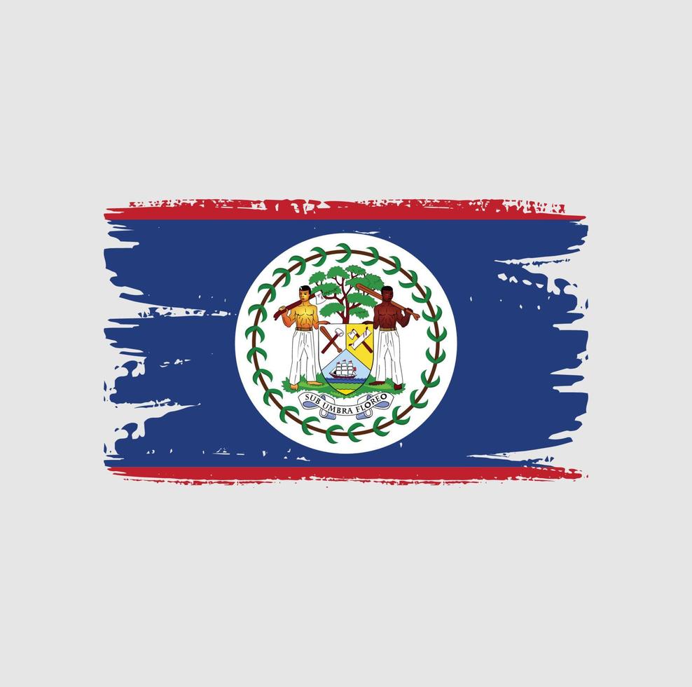 bandera de belice con estilo de pincel vector