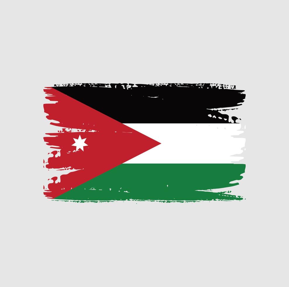 Flag of Jordan with brush style vector