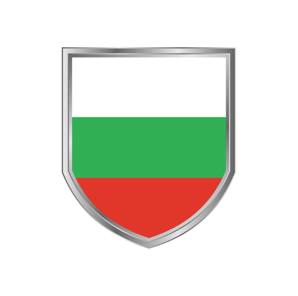 bandera de bulgaria con marco de escudo de metal vector