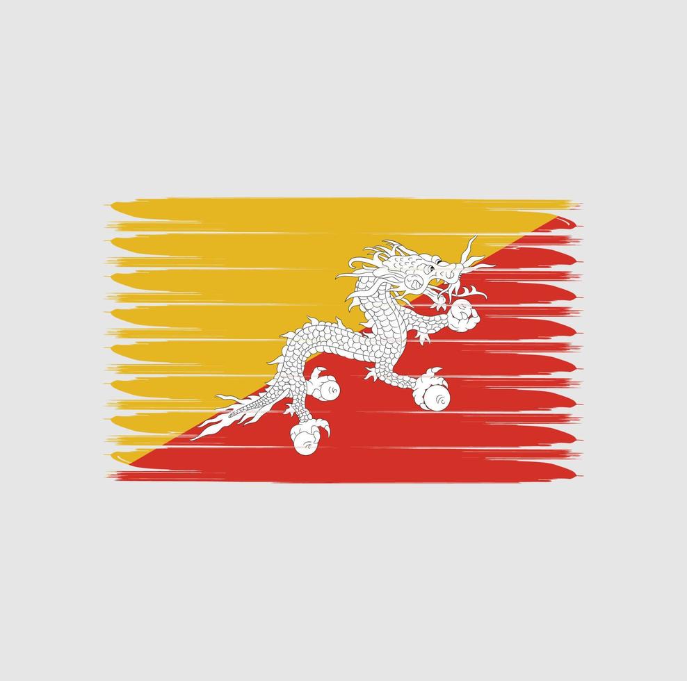 Flag of Bhutan with grunge style vector