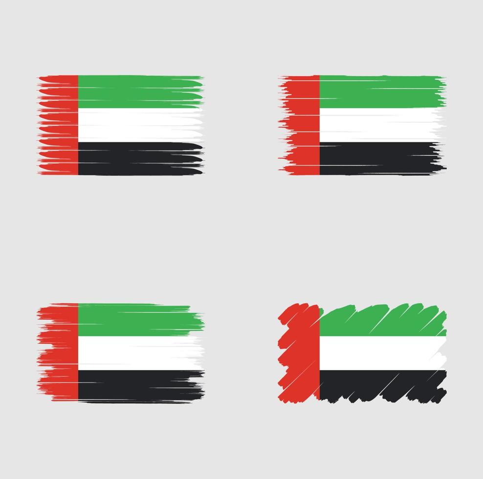 Collection flag of United Arab Emirates vector