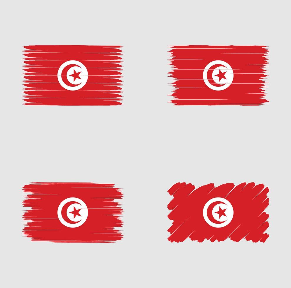 Collection flag of Tunisia vector