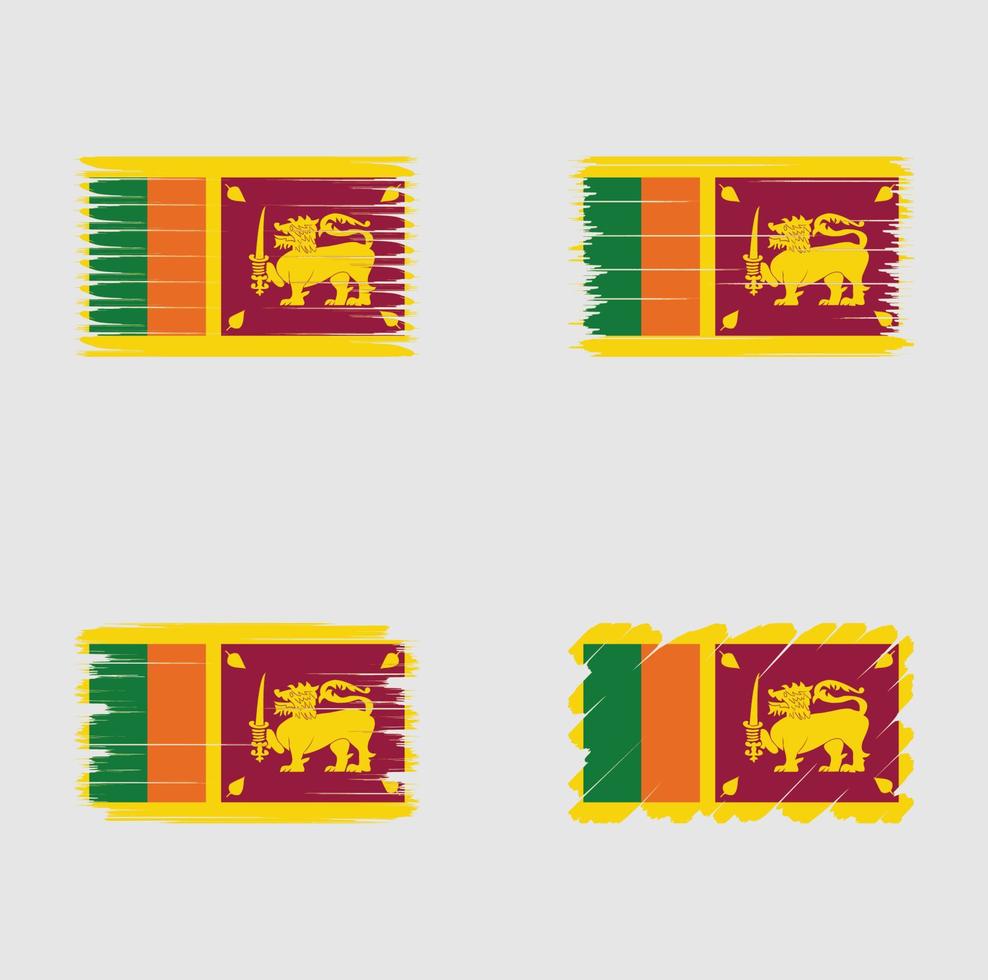 Collection flag of Sri Lanka vector