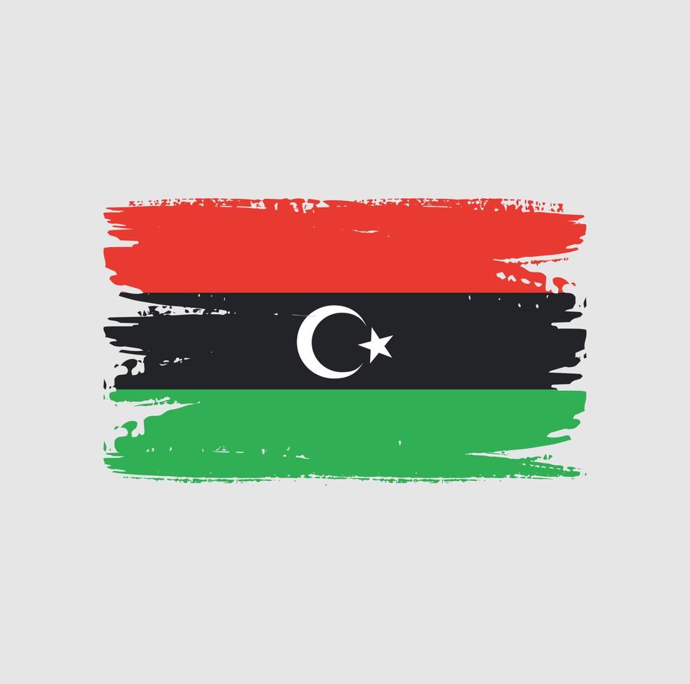 Flag of Libya with brush style vector