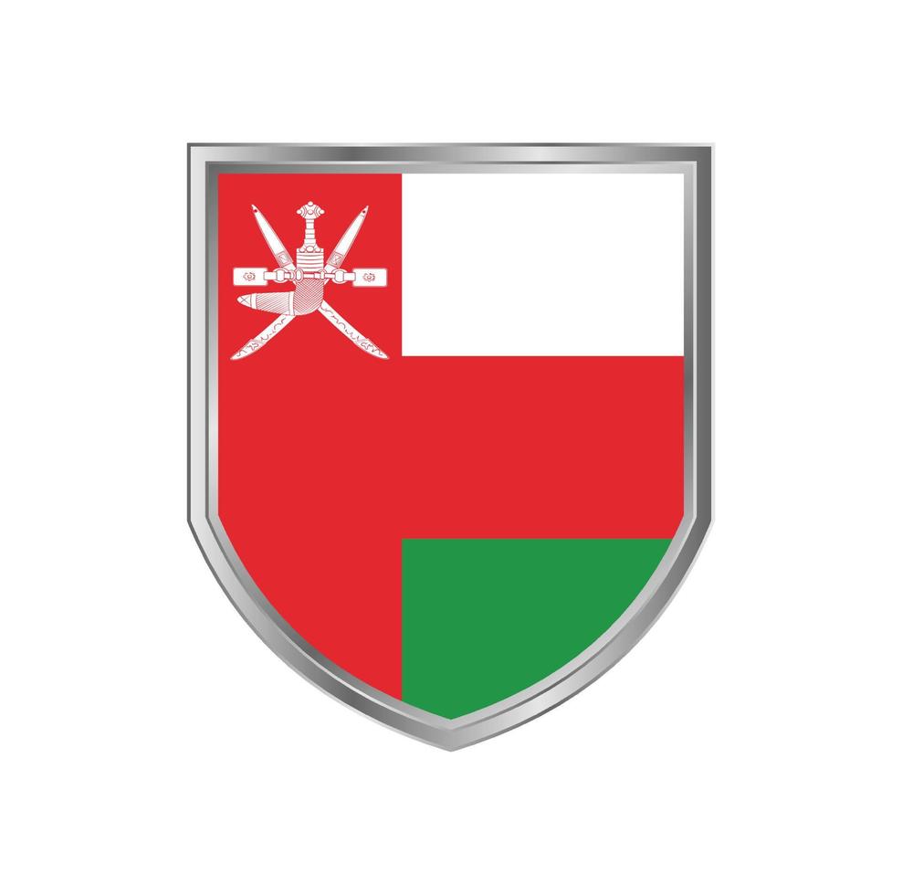 Flag Of Oman with Metal Shield Frame vector