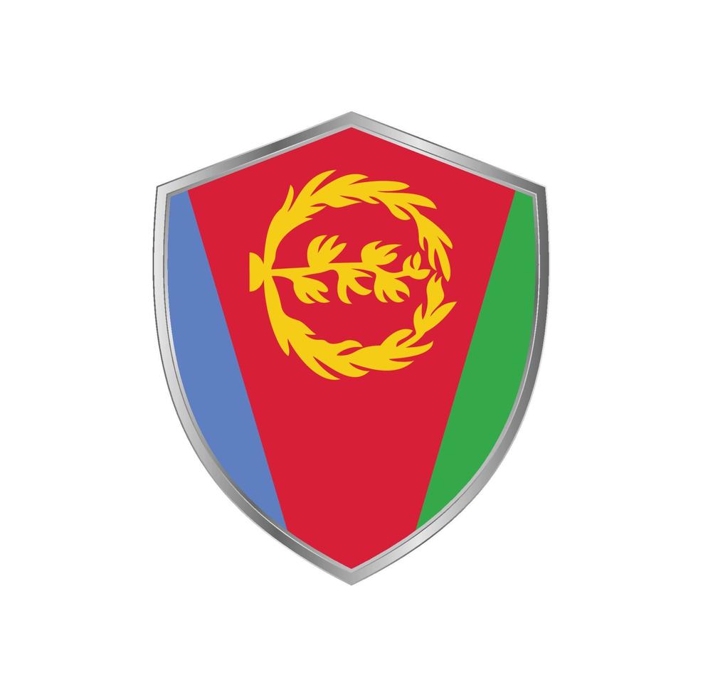 Flag of Eritrea with silver frame vector