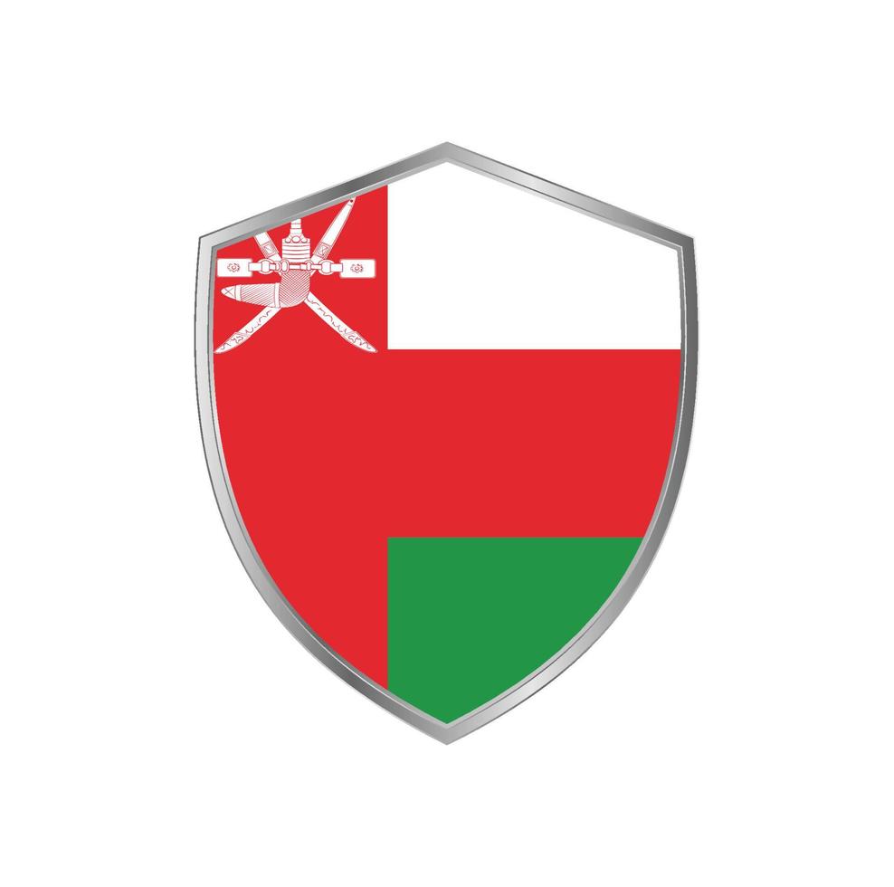 Flag of Oman with silver frame vector