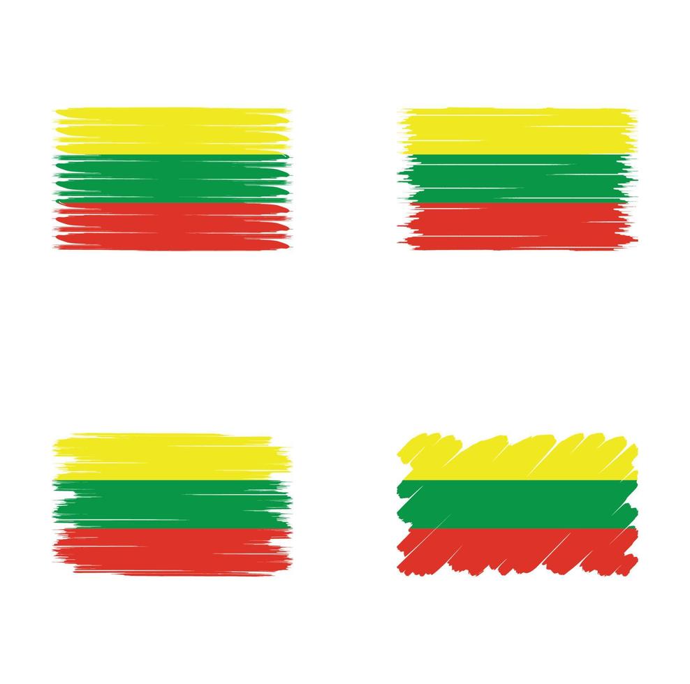 Collection flag of Lithuania vector