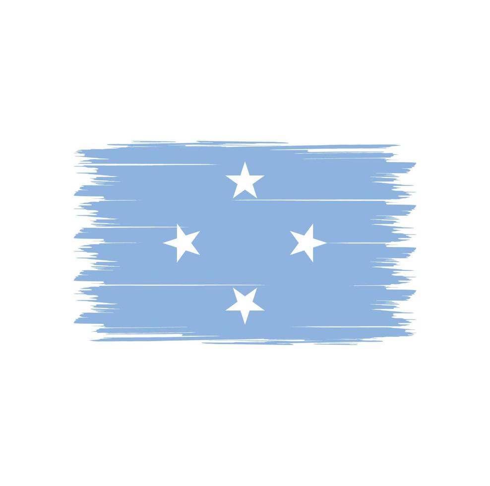 Micronesia flag vector with watercolor brush style
