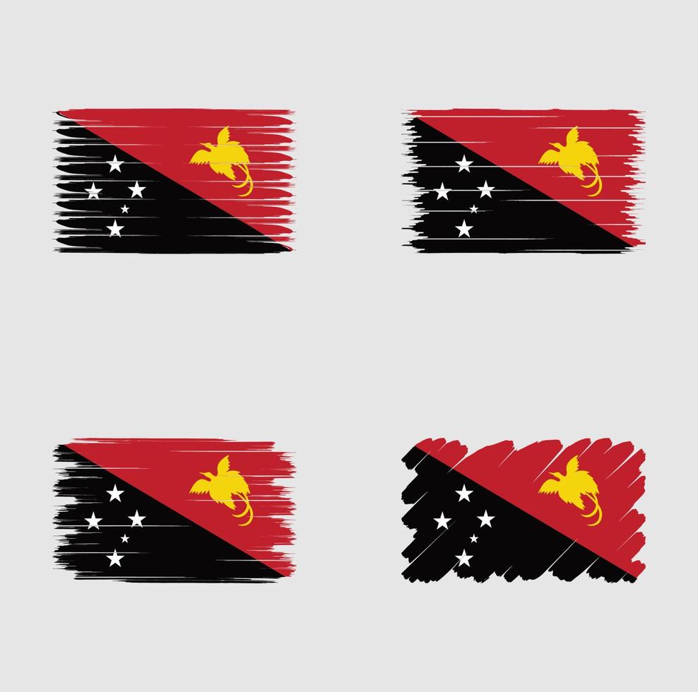 Collection flag of Papua New Guinea vector