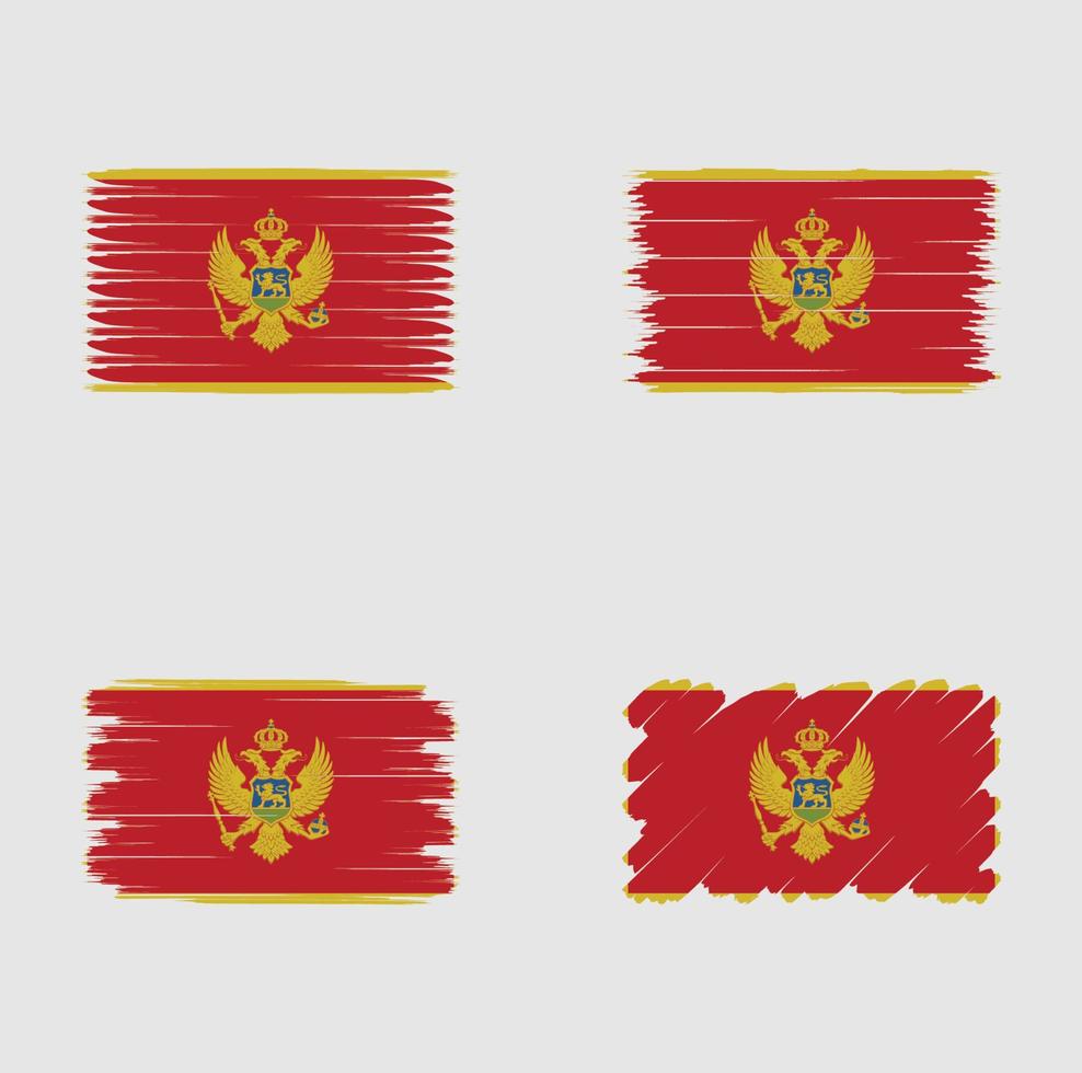 bandera de colección de montenegro vector