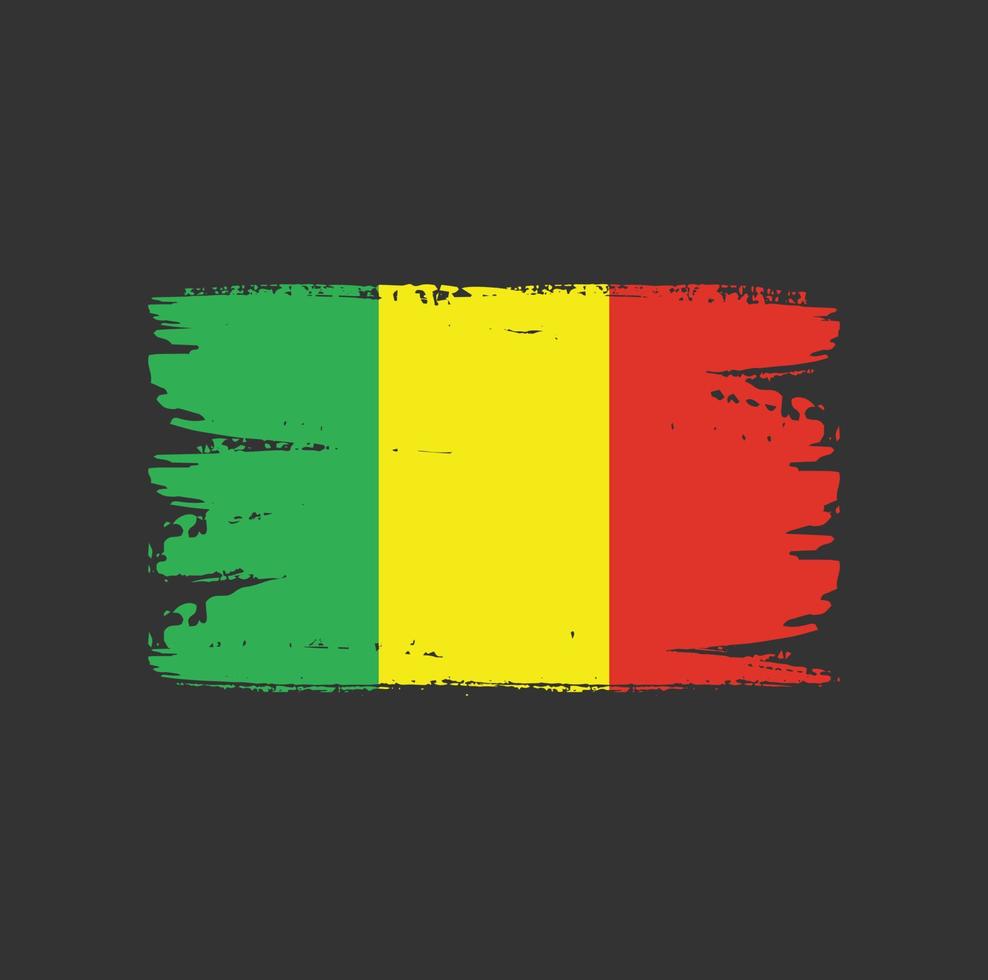 Flag of Mali with brush style vector
