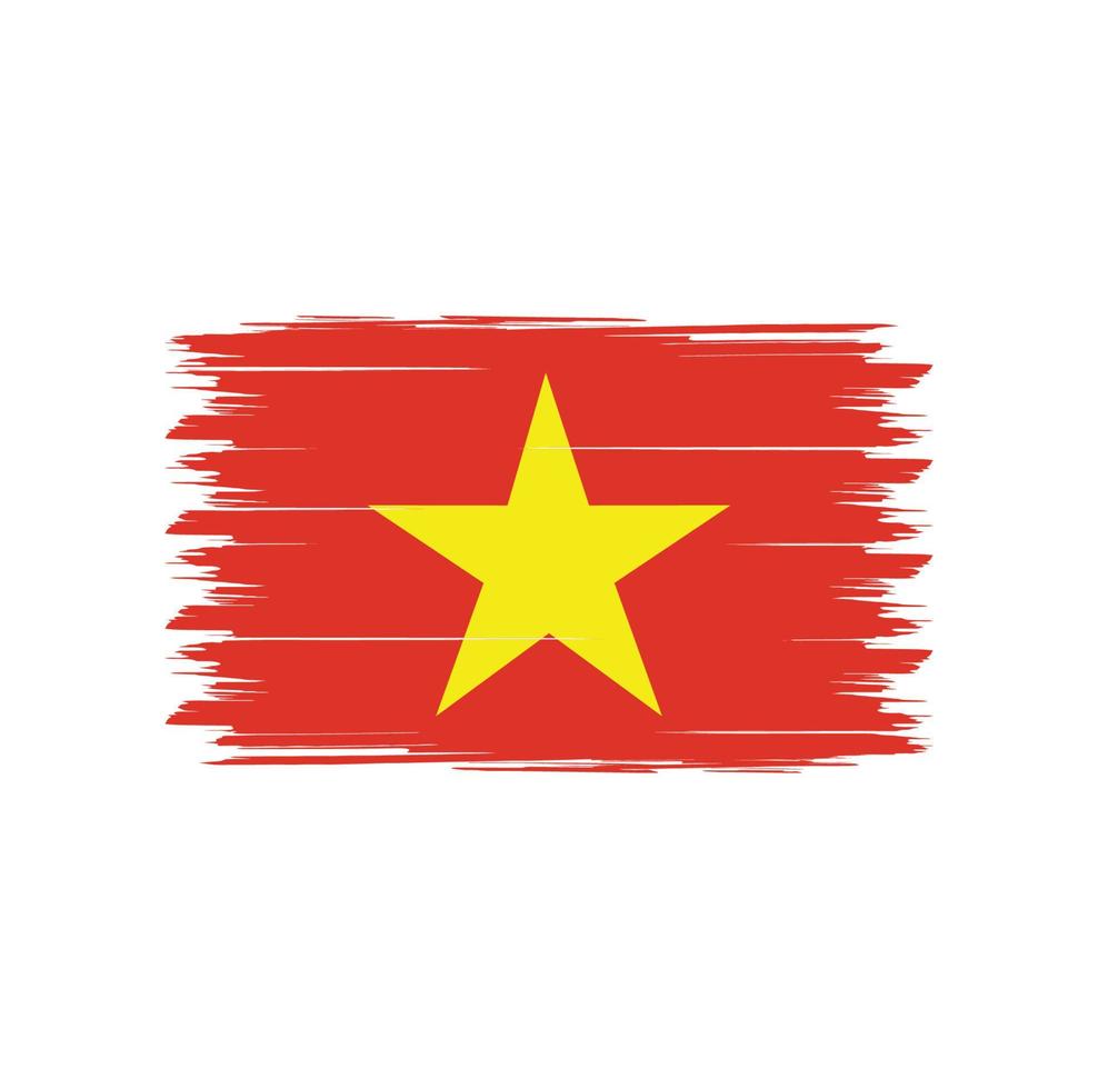 vector de bandera de vietnam con estilo de pincel de acuarela