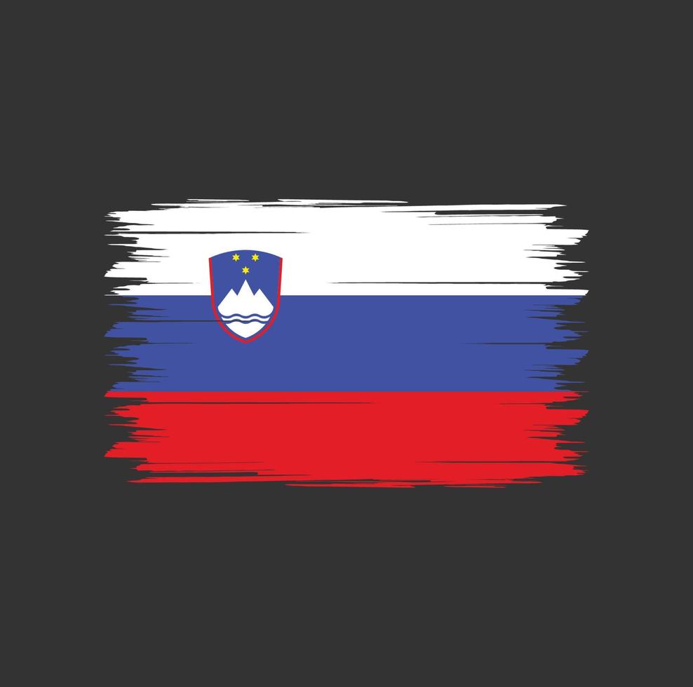 Slovenia flag vector with watercolor brush style