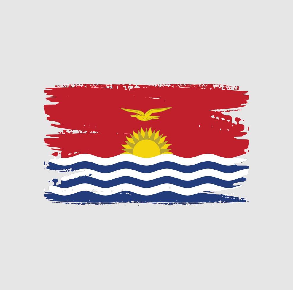 bandera de kiribati con estilo de pincel vector