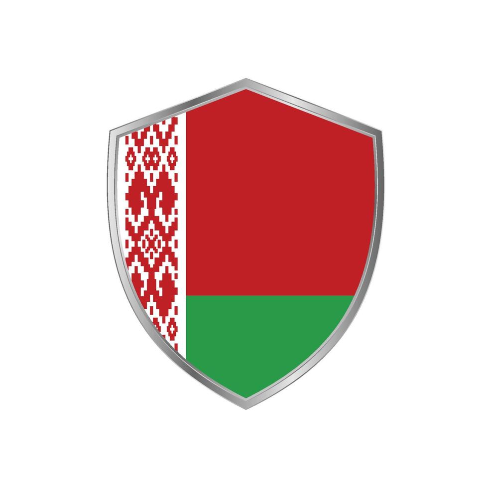 Flag of Belarus with silver frame vector