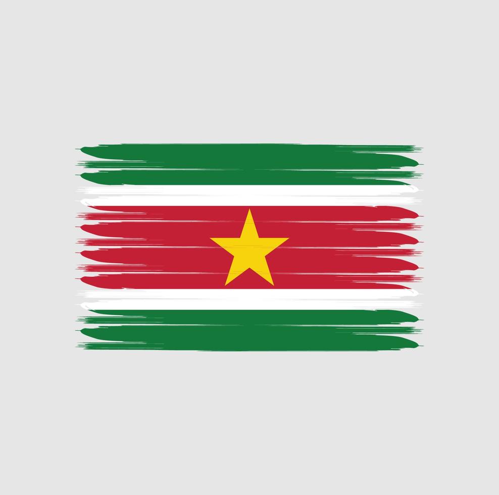 Flag of Suriname with grunge style vector
