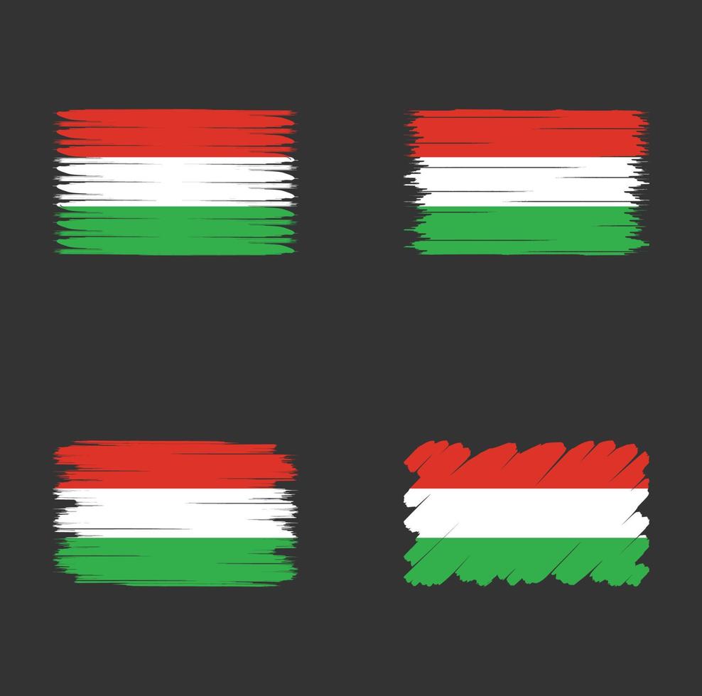 Collection flag of Hungary vector