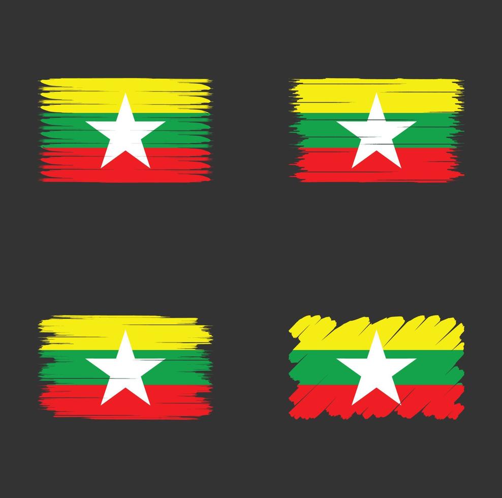 bandera de colección de myanmar vector