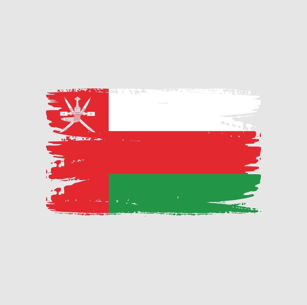 Flag of Oman with brush style vector