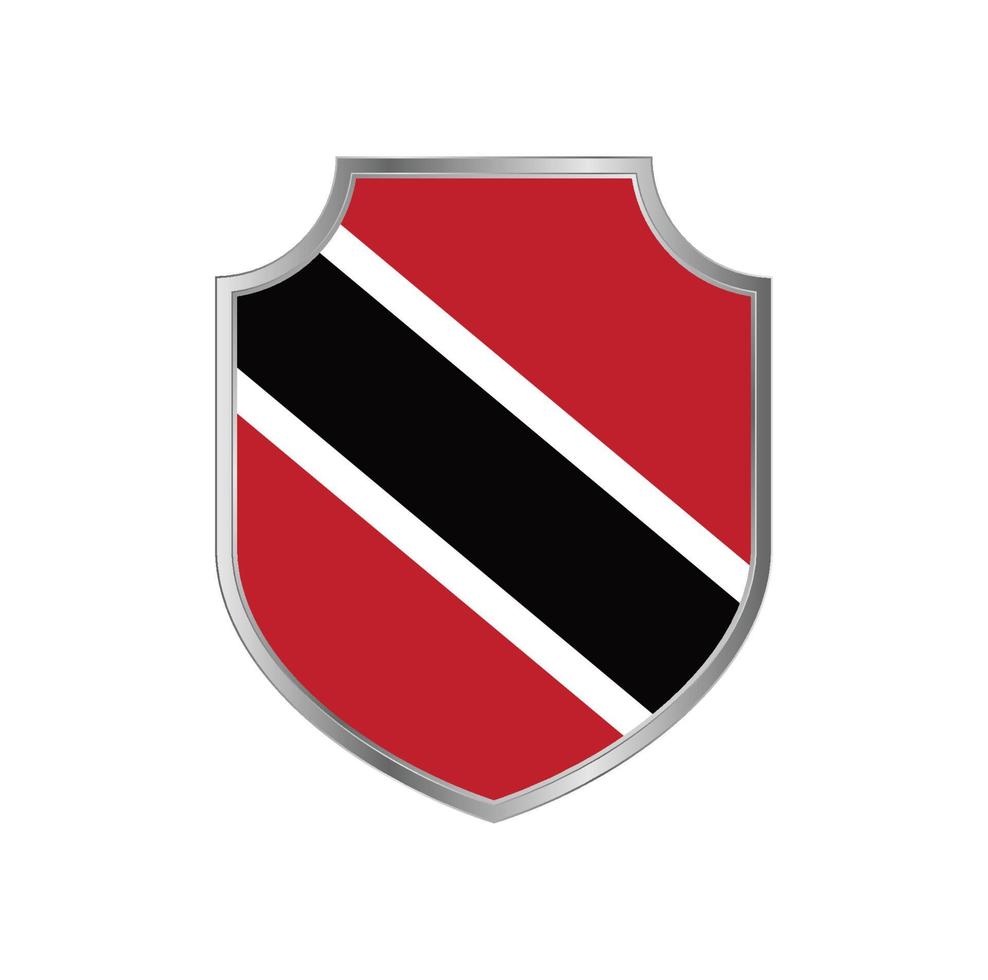 Flag of Trinidad and Tobago with metal shield frame vector