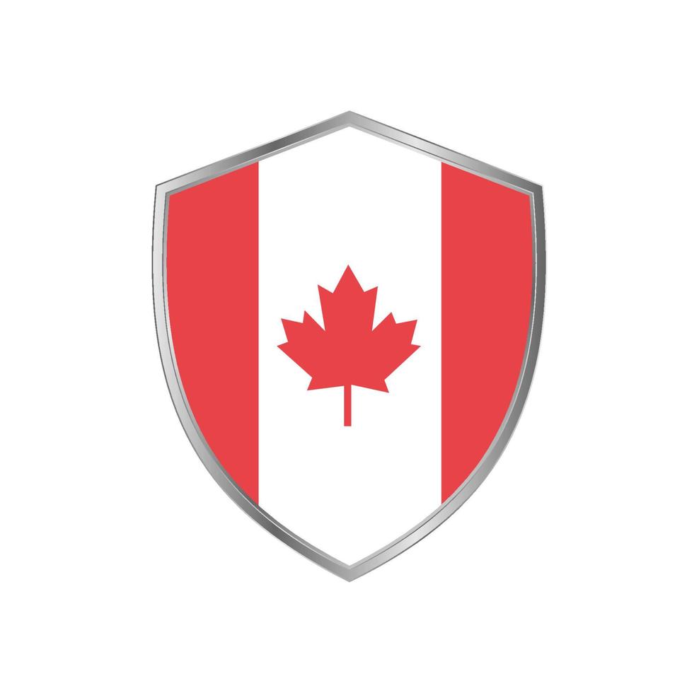 Flag of Canada with silver frame vector