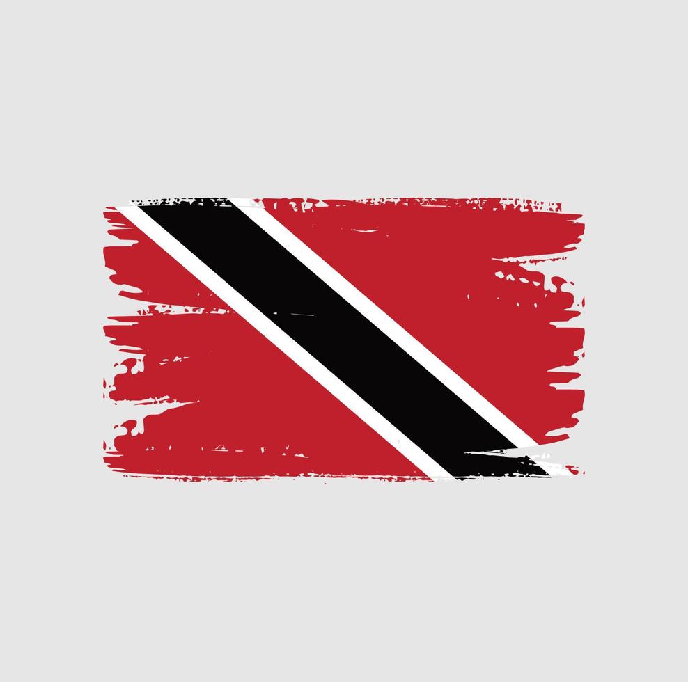 Flag of Trinidad and Tobago with brush style vector