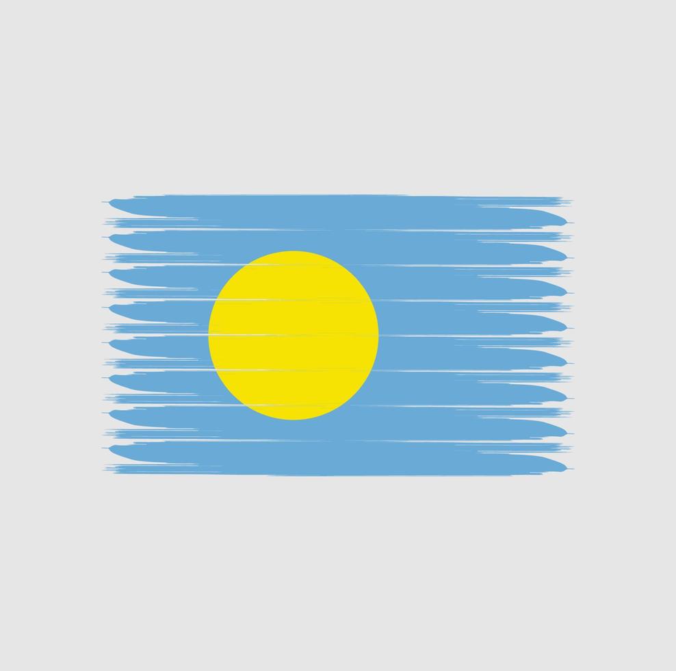 Flag of Palau with grunge style vector