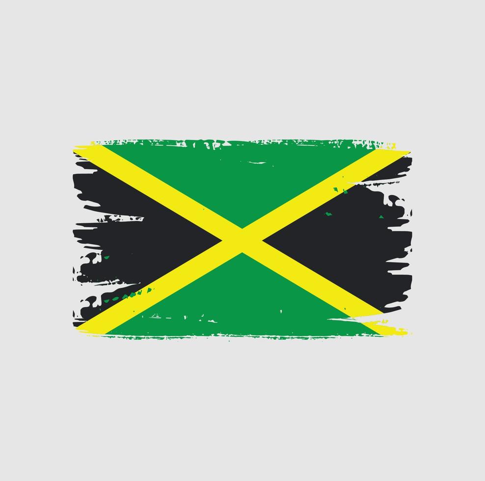 Flag of Jamaica with brush style vector