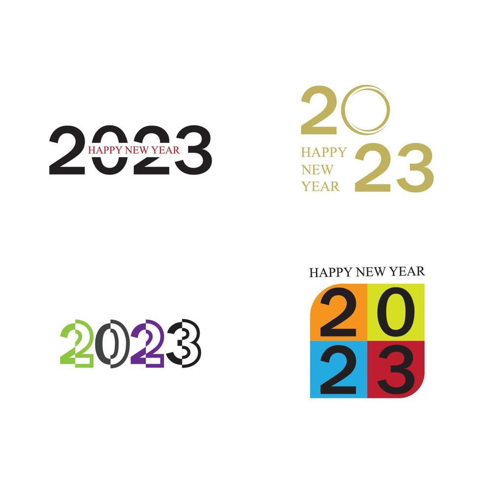 Feliz año nuevo 2023 plantilla de diseño de ilustración vectorial vector