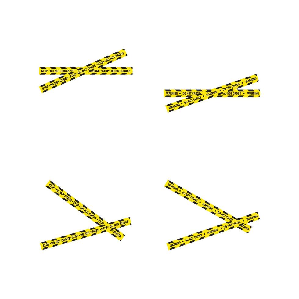 Diseño de ilustración de vector de banda de policía negra y amarilla