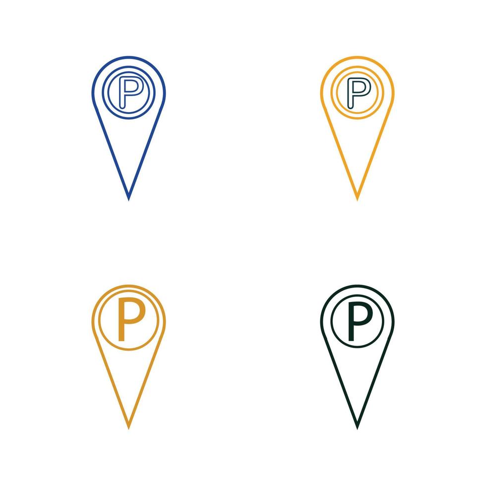 Parking location pin vector icon illustration design template