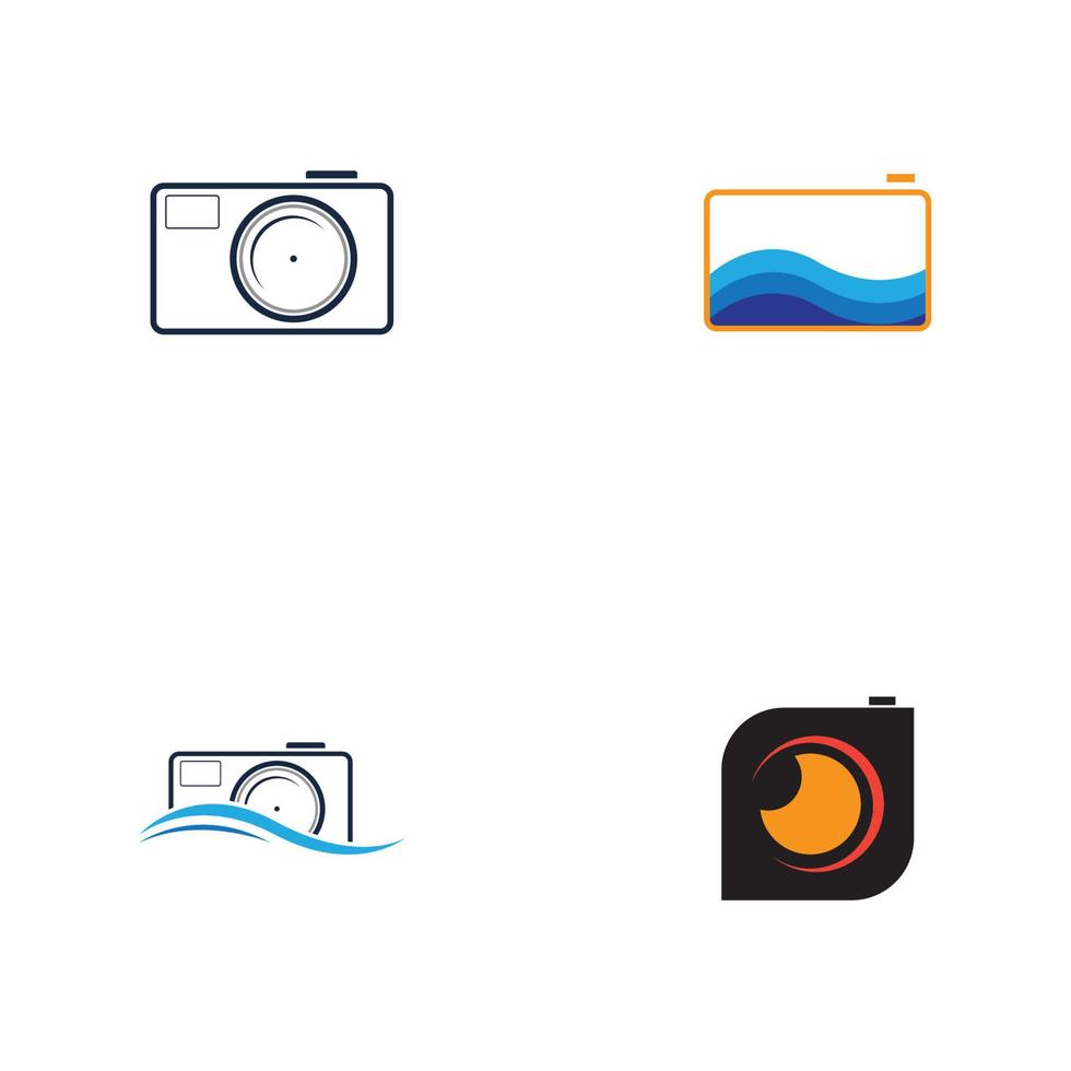 camera photography logo icon vector design template