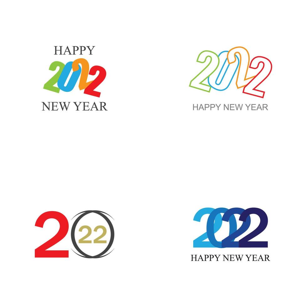 Feliz año nuevo 2022 plantilla de diseño de ilustración vectorial vector