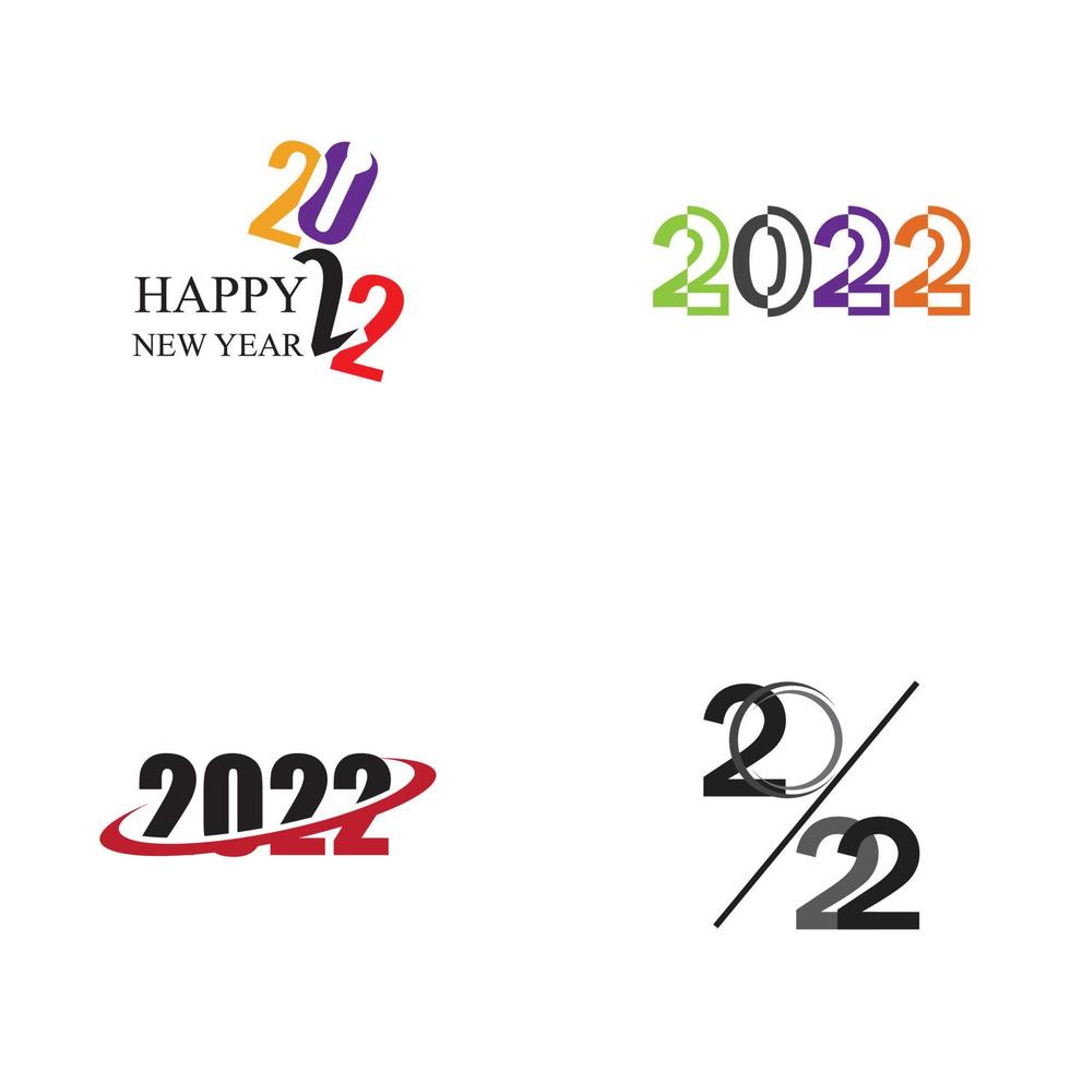 Feliz año nuevo 2022 plantilla de diseño de ilustración vectorial vector