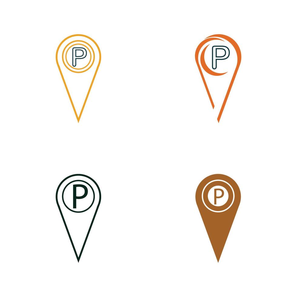 Parking location pin vector icon illustration design template