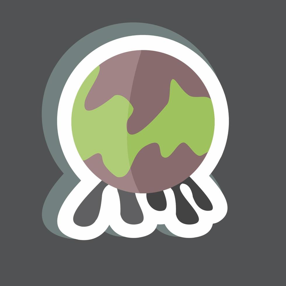 Global Pollution Sticker in trendy isolated on black background vector