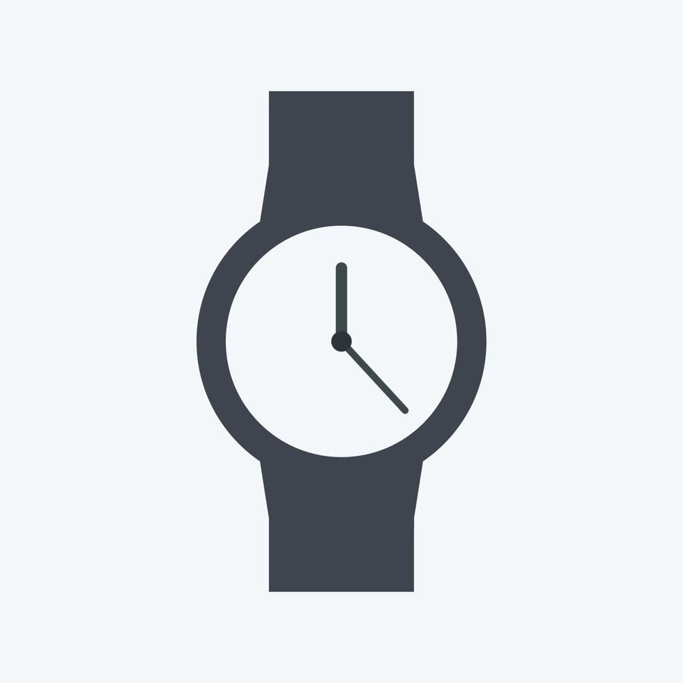 icono de reloj casual en estilo moderno glifo aislado sobre fondo azul suave vector