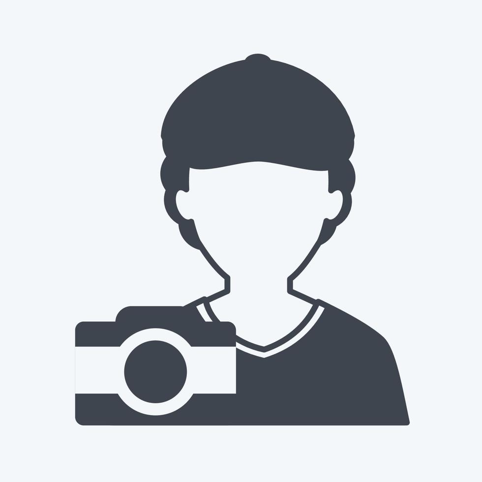 Taking picture Icon in trendy glyph style isolated on soft blue background vector